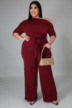 Combinaison pantalon manches court Épaule Inclinée - Chic&Shines