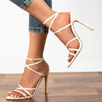 Talons aiguilles pointus à lanières croisées - Chic&Shines