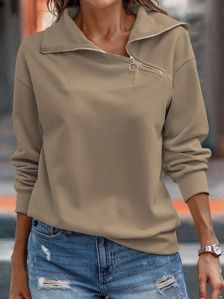 Sweat-Shirt Décontracté Col À Revers - Chic&Shines