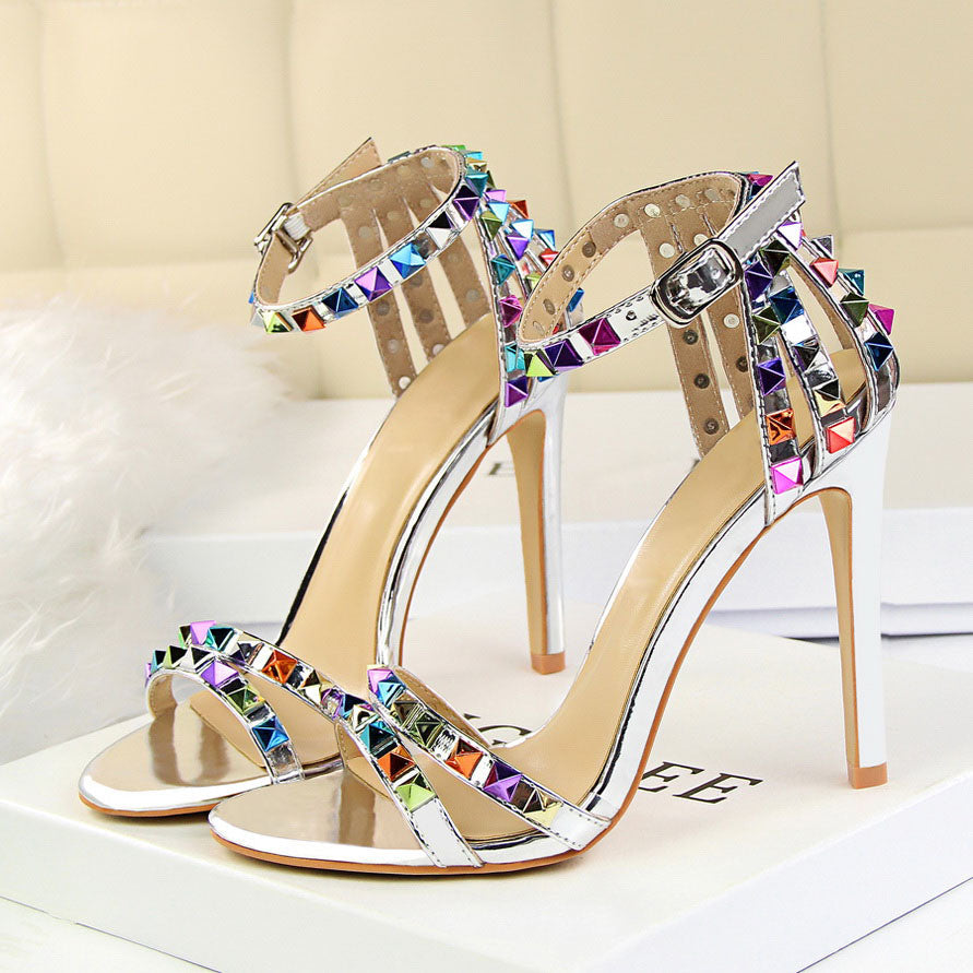 Talons Aiguille Bout Ouvert Colorées - Chic&Shines