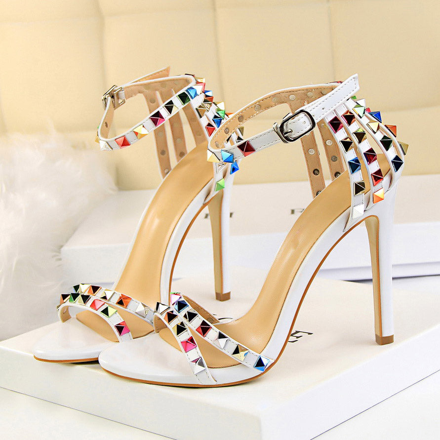 Talons Aiguille Bout Ouvert Colorées - Chic&Shines