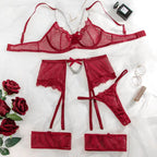 Lingerie Quatre Pièces A Chaîne en maile Transparent Sexy - Chic&Shines