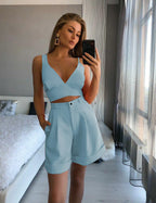 Ensemble débardeur court et short taille haute - Chic&Shines