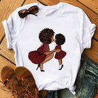 T-shirt col rond manche court imprimé graphique - Chic&Shines