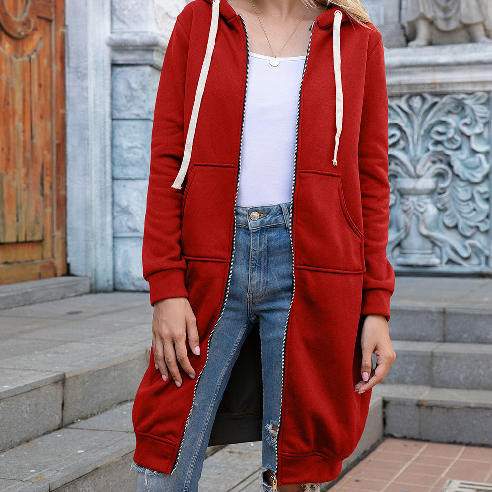 Longue Veste Pull À Capuche À Manches Longues - Chic&Shines