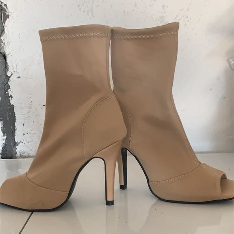 Bottes Peep-Toe talon stiletto fermeture éclair - Chic&Shines