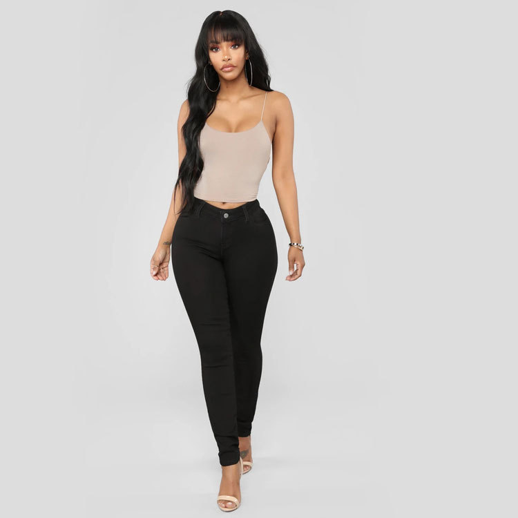 Jeans slim taille haute décontracté - Chic&Shines