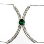 Chaîne de corps plein cœur en strass et diamant