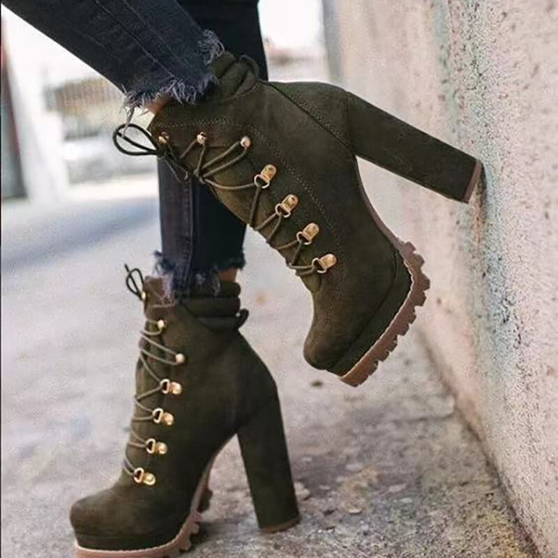 Bottes femme conception Martin talons hauts à lacet - Chic&Shines