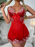 Lingerie nuisette en dentelle maille transparent sexy - Chic&Shines