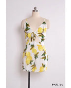 Combi-Short Bretelles Motifs Citron