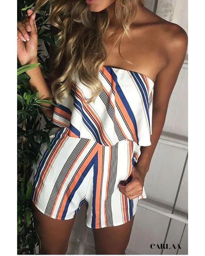 Combi-short-bustier-rayé