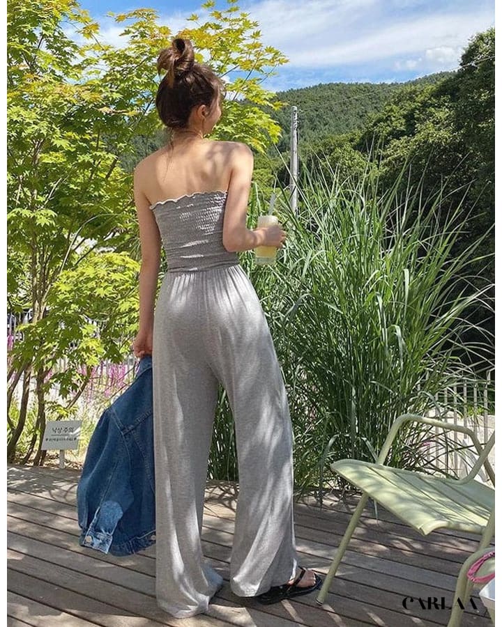 Off-the-shoulder jumpsuit