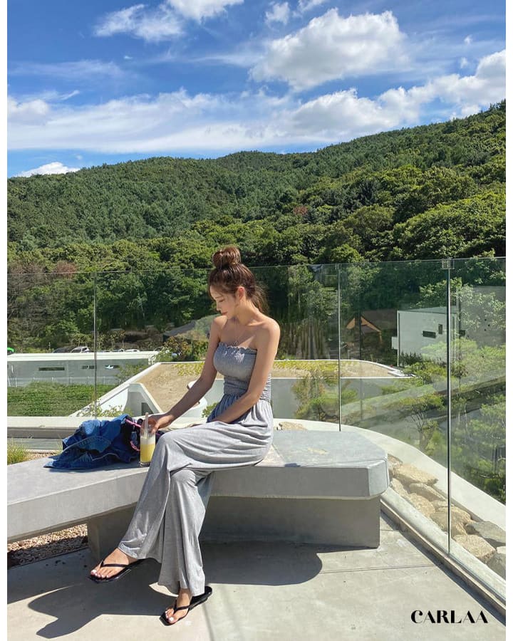 Off-the-shoulder jumpsuit
