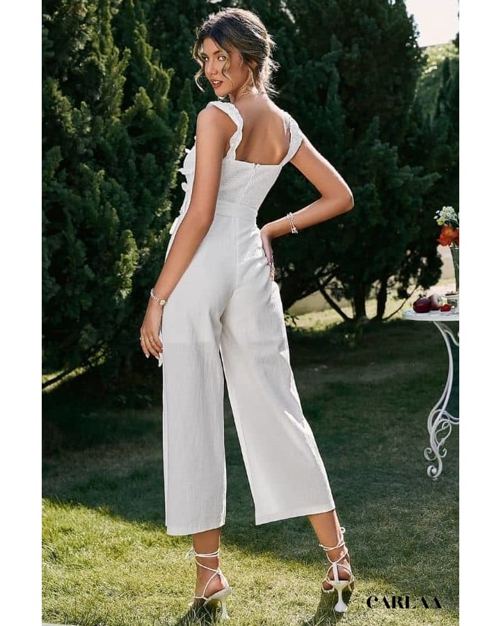 Combinaison Femme Blanche à Bretelle