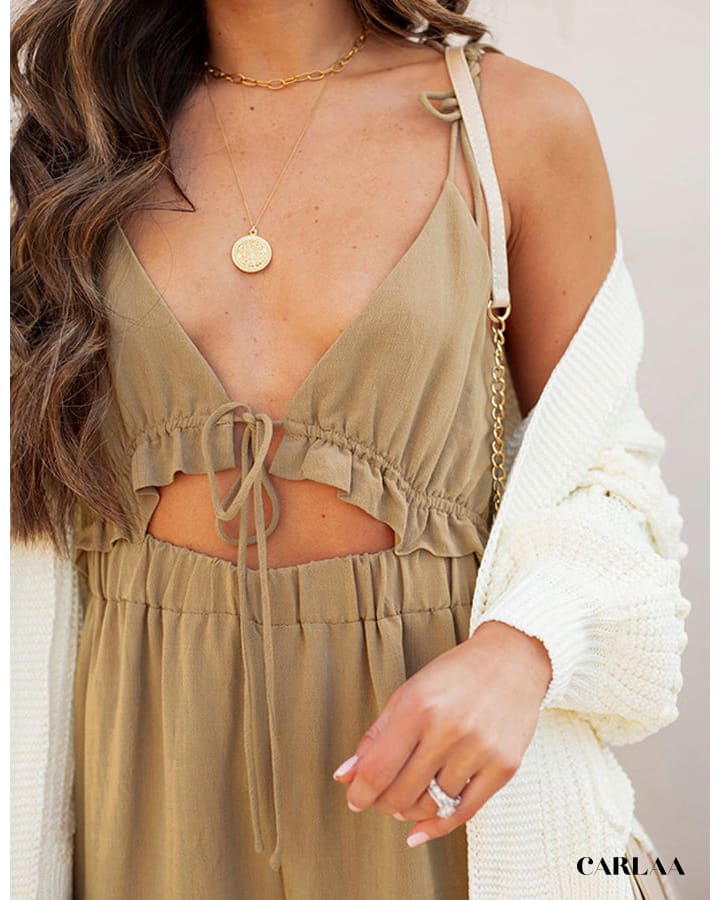 Women's Chic V-Neck Jumpsuit