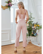 Combinaison femme dentelle à poches obliques