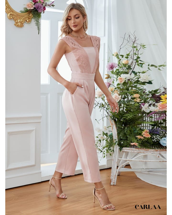 Combinaison femme dentelle à poches obliques