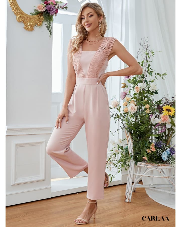 Combinaison femme dentelle à poches obliques - L 1