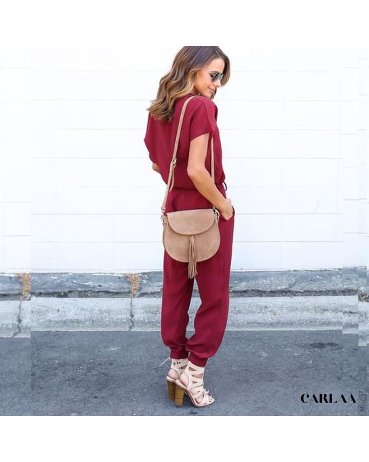 Women's short sleeve jumpsuit