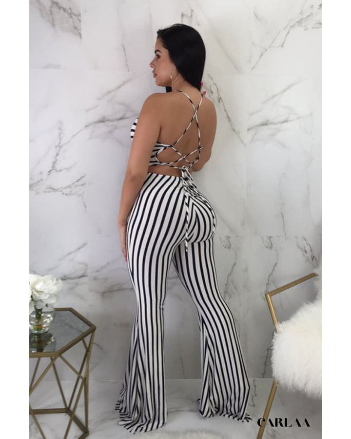 Women's Striped Jumpsuit