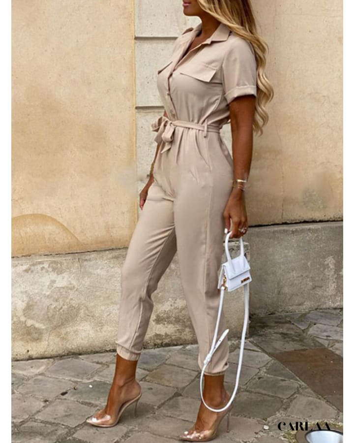 Chic Short Sleeve Jumpsuit