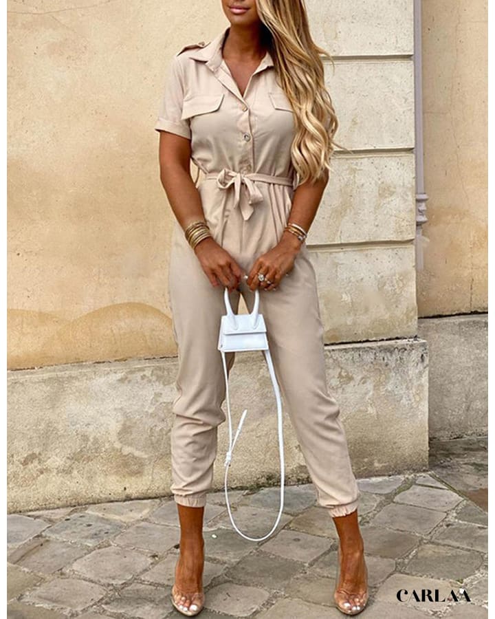 Chic Short Sleeve Jumpsuit