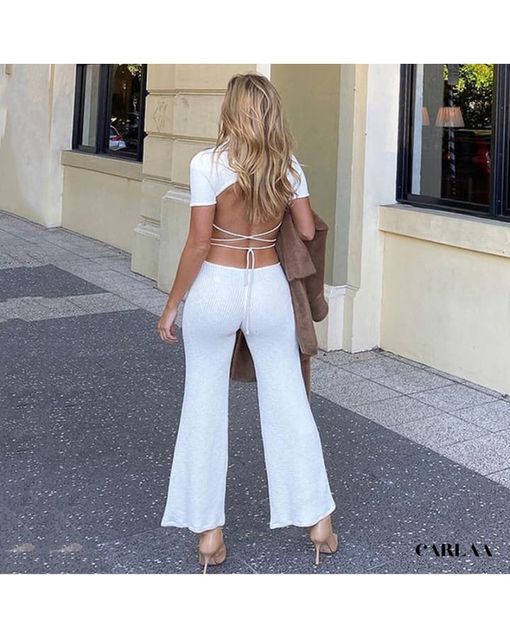 Women's backless jumpsuit