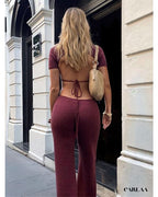Women's backless jumpsuit