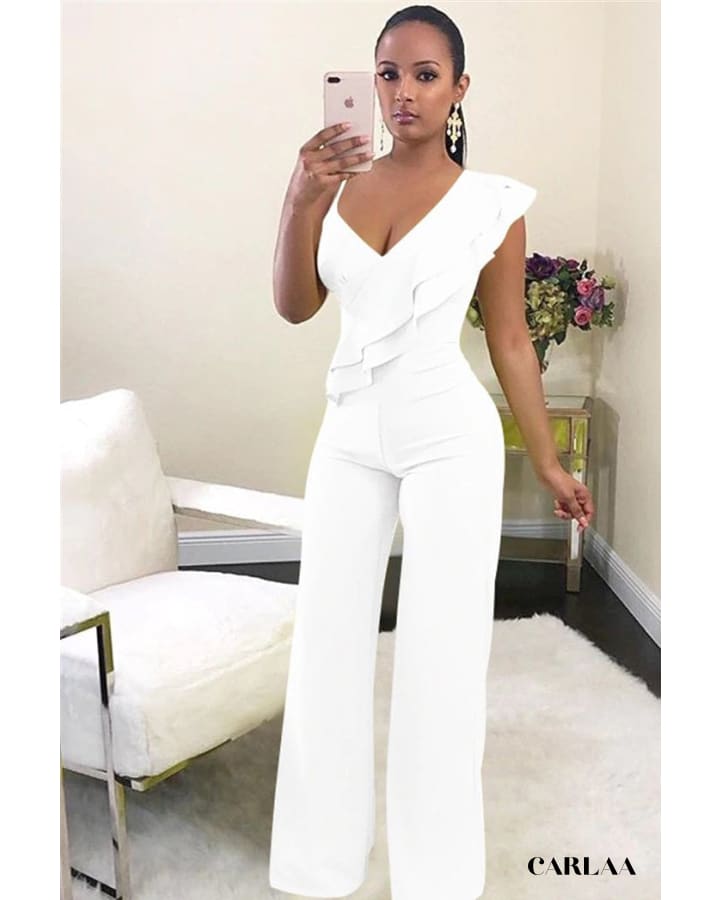 Combinaison Pantalon Femme Habillée blanche