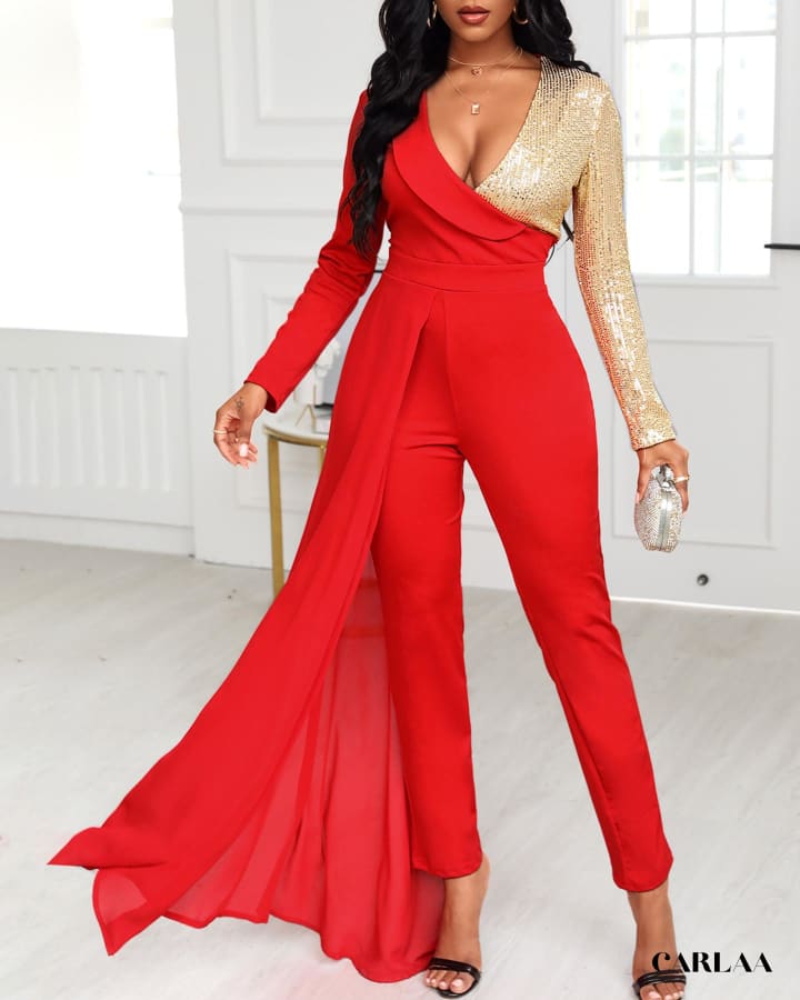 Women's Red Jumpsuit