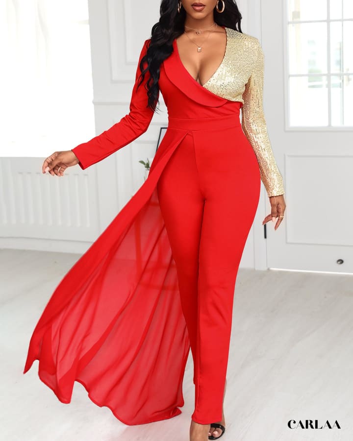 Women's Red Jumpsuit