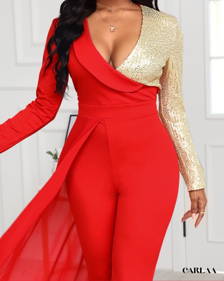 Women's Red Jumpsuit