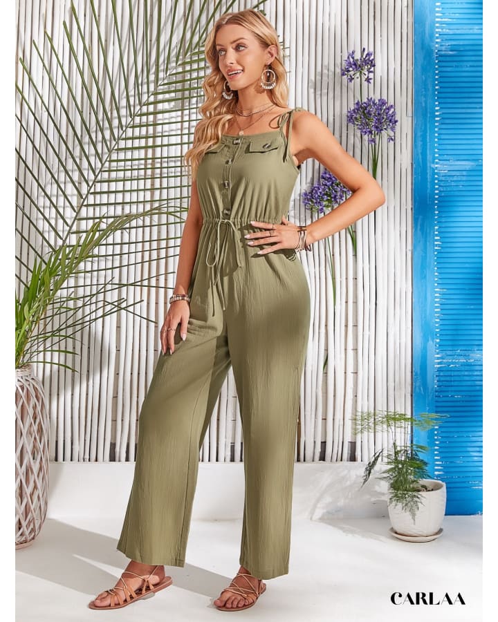Green Cami Jumpsuit