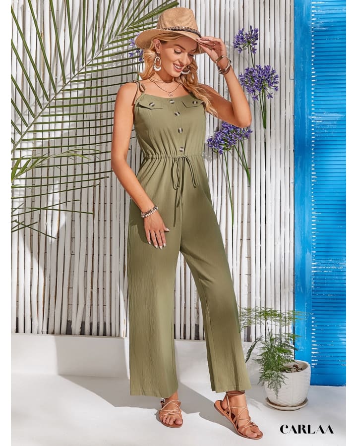 Green Cami Jumpsuit