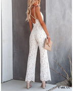 Chic white women's jumpsuit