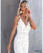 Chic white women's jumpsuit