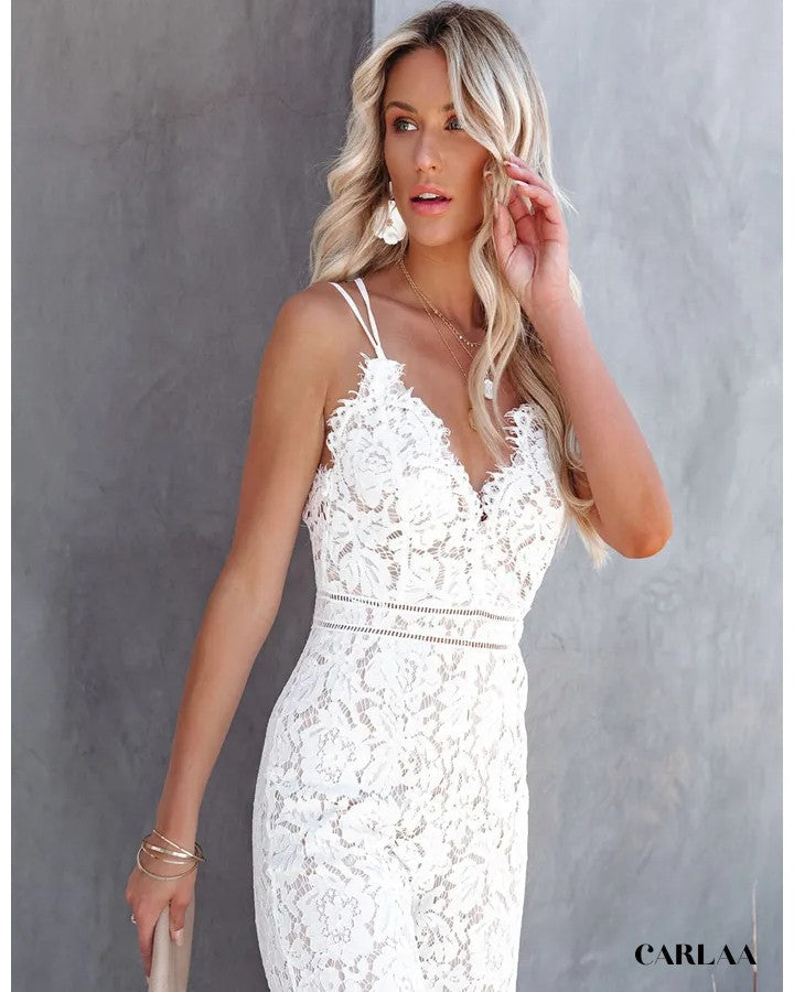 Chic white women's jumpsuit