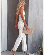 Chic white women's jumpsuit