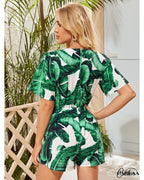 Combishort à Fleur Verte