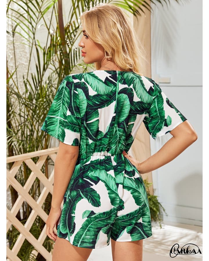 Combishort à Fleur Verte
