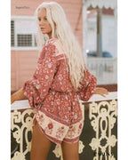 Combishort Bohème Femme Fleurie