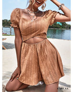Ash orange summer romper