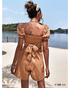 Ash orange summer romper