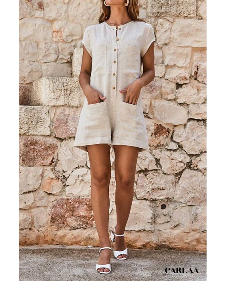 Combishort Femme Été en Lin