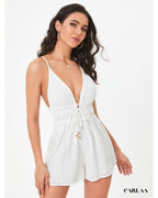 Women's White Sexy Cami Romper