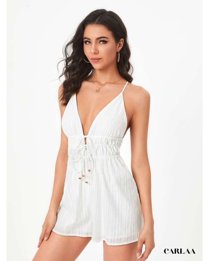 Combishort femme blanche Caraco Sexy