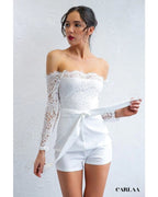 Combishort Femme Blanche à Dentelle