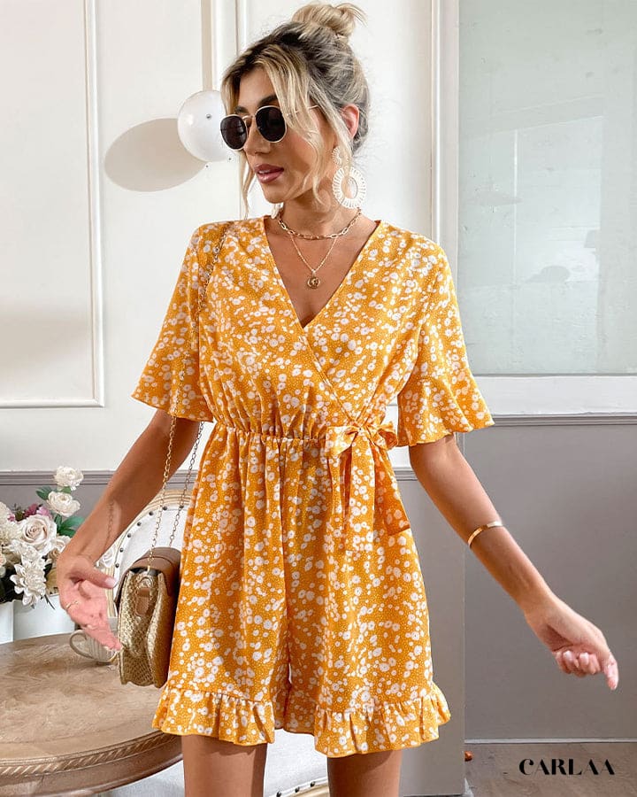 Combishort Femme Orange