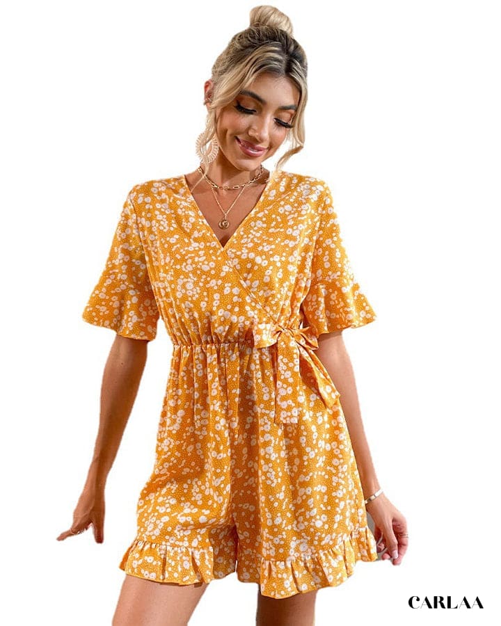 Combishort Femme Orange